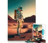 Puzzle de 1000 pièces pour Adultes Astronaute sur Une Nouvelle planète Découpe précise Jeu de réflexion Artistique Loisirs créatifs Cadeau d'anniversaire Amusant (38x52cm)