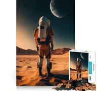 Puzzle de 1000 pièces pour Adultes Astronaute sur Une Nouvelle planète Jeu d'articulation Propre et Amusant Activité de détente et d'anniversaire (50x75cm)