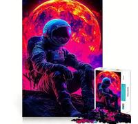 Puzzle de 1000 pièces pour Adultes Astronaute sur Une planète Extraterrestre Jeu aux Bords Nets Stimulation Cognitive Jeu de Relaxation Cadeau Festif et Amusant (38x26cm)