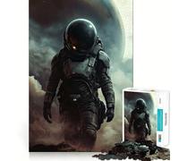 Puzzle de 1000 pièces pour Adultes Astronaute sur Une planète Extraterrestre Jeu d'articulation Propre et Amusant Activité de détente pour Un Anniversaire (38x26cm)