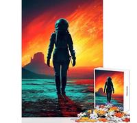 Puzzle de 1000 pièces pour Adultes Astronaute sur Une planète Extraterrestre Jeu éducatif et Amusant Chaque pièce est Unique Dimensions 38x52cm
