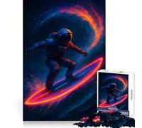 Puzzle de 1000 pièces pour Adultes Astronaute Surfant sur Une Vague Cosmique Un Passe-Temps Relaxant et Stimulant, aux découpes nettes, idéal comme Cadeau (38x52cm)