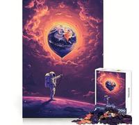 Puzzle de 1000 pièces pour Adultes Astronaute Tenant Un Ballon terrestre dans l'espace Un défi Intelligent et Une évasion paisible Coffret (50x75cm)