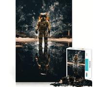 Puzzle de 1000 pièces pour Adultes Astronaute,Voyage Spatial Ajustement Parfait Défi cérébral Artistique Jeu Amusant et Relaxant Cadeau d'anniversaire pour l'esprit (50x75cm)