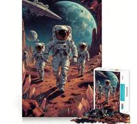 Puzzle de 1000 pièces pour Adultes Astronautes explorant des paysages de planètes extraterrestres Découpe de qualité supérieure Jeu Stimulant et créatif Activité ludique et apaisante Cadeau