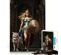 Puzzle de 1000 pièces pour Adultes,Athéna,déesse,découpe soignée,décoration,Concentration,Jeu Amusant,Temps Libre,Loisir,Cadeau d'anniversaire (50x75cm)