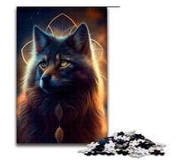 Puzzle de 1000 pièces pour Adultes Attrape rêves Chat Jeu Stimulant Une œuvre d'art Convient aux Adolescents à partir de 14 Ans 75x50cm