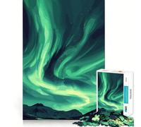 Puzzle de 1000 pièces pour Adultes Aurora Night Lights Premium Cut Play Smart Mind Activity Peace Fun Time Birthday Art Play (38x52cm)