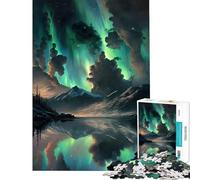 Puzzle de 1000 pièces pour Adultes Aurore boréale Verte Jeu Impossible Jeu éducatif Idée Cadeau Apprentissage et éducation (Dimensions 38x26cm)