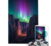 Puzzle de 1000 pièces pour Adultes Aurores boréales sur Un Paysage de Canyon Jeu Impossible Jeu éducatif Idée Cadeau Apprentissage et éducation (Dimensions 38x26cm)