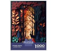 Puzzle De 1000 Pièces pour Adultes Autumn Forest Scene with Deer Puzzle pour Adolescents Améliore La Mémoire Difficile Et Stimulant Idéal comme Cadeau 52x38cm/1000pcs