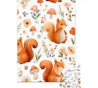 Puzzle De 1000 Pièces pour Adultes Autumn Squirrel Pattern Puzzles pour Adolescents Jeu De Réflexion Améliore La Mémoire Défi Éducatif 52x38cm/1000pcs