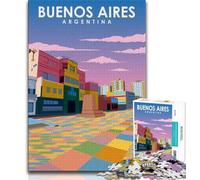 Puzzle de 1000 pièces pour Adultes avec Affiche de Voyage à Buenos Aires, Jeu Stimulant et Jeu Familial idéal comme Cadeau pour Toute la Famille 50x75cm