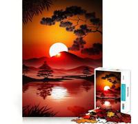 Puzzle de 1000 pièces pour adultes avec beau motif japonais coucher de soleil découpé avec précision jeu de réflexion intelligent jeu de relaxation (50 x 75 cm)