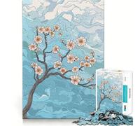 Puzzle de 1000 pièces pour adultes avec une magnifique branche de fleurs de cerisier - Un jeu de réflexion délicat qui invite à se détendre et à passer de belles heures et sert de décoration de Noël