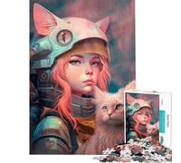 Puzzle de 1000 pièces pour Adultes Aventure avec Une Fille et Un Chat Stimule Le Cerveau et améliore la mémoire Jeu éducatif pour Les 14 Ans et Plus Dimensions : 50x75cm