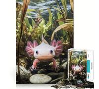 Puzzle de 1000 pièces pour Adultes Axolotl dans Un Aquarium,découpe Premium,Jeu Intelligent,activité ludique et apaisante,idéal pour Un Anniversaire ou Un Moment de création Artistique (38x52cm)