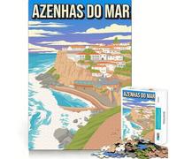 Puzzle de 1000 pièces pour Adultes Azenhas Do Mar Portugal Affiche de Voyage Découpe précise Jeu de réflexion Artistique Loisirs créatifs Cadeau d'anniversaire Amusant (38x26cm)