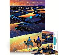 Puzzle de 1000 pièces pour Adultes Balade à Dos de Chameau dans Un Paysage désertique Jeu de réflexion Amusant et précis Activité de Loisirs et d'anniversaire (38x26cm)
