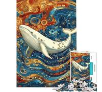 Puzzle de 1000 pièces pour Adultes Baleine Blanche Style Gustav Jeu de détente Niveau de difficulté élevé Cadeau d'anniversaire Unique (Dimensions 38x26cm)