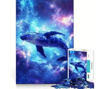 Puzzle de 1000 pièces pour Adultes Baleine Bleue dans l'espace Décoration élégante et Facile à Manipuler,activité cérébrale Amusante,Moment de détente et de Loisirs,Cadeau Festif (38x52cm)