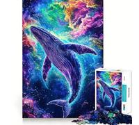 Puzzle de 1000 pièces pour Adultes Baleine dans l'espace Jeu de mémoire Amusant,pièces Robustes et aux découpes nettes,Cadeau Unique pour soulager Le Stress (38x26cm)