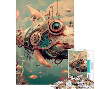 Puzzle de 1000 pièces pour Adultes Baleine robotique Vintage Jeu Familial Défi Difficile Cadeau Unique pour Un Anniversaire ou Noël (Dimensions 38x52cm)