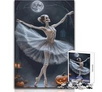 Puzzle de 1000 pièces pour Adultes - Ballerine Squelette - Soirée d'halloween - Jeu éducatif Familial pour Femmes - Cadeau de Noël Secret - Dimensions : 50x75cm