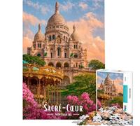 Puzzle de 1000 pièces pour Adultes Basilique du Sacré-Cœur Montmartre Paris Jeu de Puzzle Manuel Course de Vitesse Idéal comme Cadeau pour Toute la Famille (Taille 38x26cm)