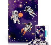 Puzzle de 1000 pièces pour Adultes Basket-Ball Spatial Astronautes Jeu Cosmique Jouets de Jeu Décoration Parfaite 38x26cm