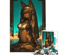 Puzzle de 1000 pièces pour Adultes Bastet déesse égyptienne Style Anime défi intellectuel Jeu addictif Impossible à dévorer décoration Murale (38x52cm)