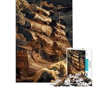 Puzzle de 1000 pièces pour Adultes Bateau Pirate Perdu en mer Jeu Amusant et Anti-Stress Difficile et Stimulant (Dimensions 38x52cm)