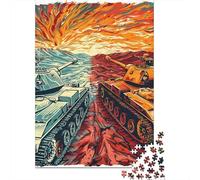 Puzzle De 1000 Pièces pour Adultes Battle Tanks Art Print Puzzles pour Adolescents Jeu De Réflexion Améliore La Mémoire Défi Éducatif 52x38cm/1000pcs