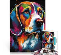 Puzzle de 1000 pièces pour Adultes Beagle Style 2 Jouets de Divertissement Familial Activités Amusantes à la Maison, Cadeaux d'anniversaire, Cadeaux de Voyage, 50x70cm