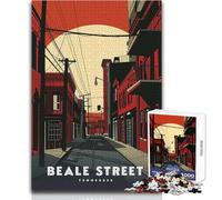 Puzzle de 1000 pièces pour Adultes - Beale Street,Tennessee - Jeu de réflexion Unique,Analyse et logique - Idée Cadeau d'anniversaire - Dimensions : 50x75cm