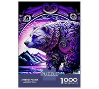 Puzzle De 1000 Pièces pour Adultes Bear Floral Design Puzzle pour Adultes Jeux Relaxants Améliorent La Mémoire Jeu Stimulant Cadeaux 70x50cm/1000pcs