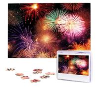 Puzzle de 1000 pièces pour adultes - Beau feu d'artifice - Puzzle animal cool - Puzzle de Noël - Cadeau pour la famille - Taille 75 x 50 cm