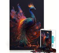 Puzzle de 1000 pièces pour adultes, beau paon, articulations précises, plaisir de jeu, cadeau de jeu intelligent, temps de jeu relaxant, décoration d'anniversaire (50 x 75 cm)