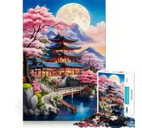 Puzzle de 1000 pièces pour adultes, beau village au Japon, puzzle d'art à coupe nette, jouet d'adresse créatif, passe-temps, calme (38 x 52 cm)