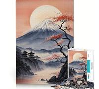 Puzzle de 1000 pièces pour Adultes Beauté en Fleurs de Fuji Tight Cut Un Jeu Amusant et logique,idéal pour se détendre et s’Amuser,avec Une Illustration de scène de Noël (50x75cm)