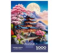 Puzzle De 1000 Pièces pour Adultes Beautiful Village in Japan Puzzle Casse-tête Jeu De Rapidité Activités Amusantes À La Maison 70x50cm/1000pcs