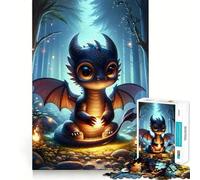 Puzzle de 1000 pièces pour Adultes Bébé Dragon Découpe soignée Décoration Jeu de Concentration Amusant Temps Libre Cadeau d'anniversaire ou Loisir (38x52cm)