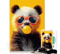 Puzzle de 1000 pièces pour Adultes Bébé Panda Bubblegum Jeu d'articulation serrée Jeu de Concentration Cadeau Amusant et Facile Décoration de Noël (50x75cm)