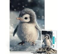 Puzzle de 1000 pièces pour Adultes Bébé Pingouin dans la Neige Découpe soignée Décoration Jeu Amusant et Relaxant Idéal pour Passer Un Moment agréable ou pour Un Anniversaire (50x75cm)