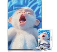 Puzzle de 1000 pièces pour Adultes - Bébé Singe Qui bâille - Jouet apaisant et Relaxant pour se détendre à l'intérieur - Découpe de précision avancée - Dimensions:38x26cm