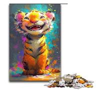 Puzzle de 1000 pièces pour Adultes Bébé Tigre Souriant Casse tête Cadeau de Noël ou d'anniversaire 75 x 50 cm