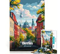 Puzzle de 1000 pièces pour adultes, Berlin, Allemagne, illustration de paysage urbain, idéal pour découper, décorer, jeu de concentration, jeu de détente, motif de Noël (50 x 75 cm)