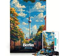Puzzle de 1000 pièces pour adultes, Berlin, Allemagne, illustration de paysage urbain, puzzle logique d'art de qualité supérieure, jeu amusant pour les loisirs, décoration de Noël (38 x 52 cm)