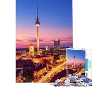 Puzzle de 1000 pièces pour Adultes Berlin Skyline by Night Jeu intellectuel Casse-tête Analyse et logique Idée Cadeau (Dimensions 38x26cm)