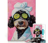 Puzzle de 1000 pièces pour adultes Bernedoodle Journée du bien-être du chien Ajustement sans couture Art Jeu de réflexion Idée cadeau pour se détendre (50 x 75 cm)